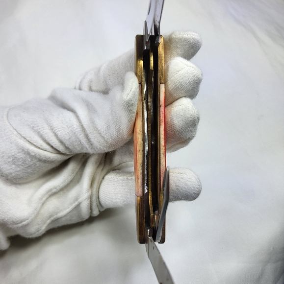 4 Blade Multifunctional Pocket Knife with Gold and Orange Handle - Picture 6 of 14